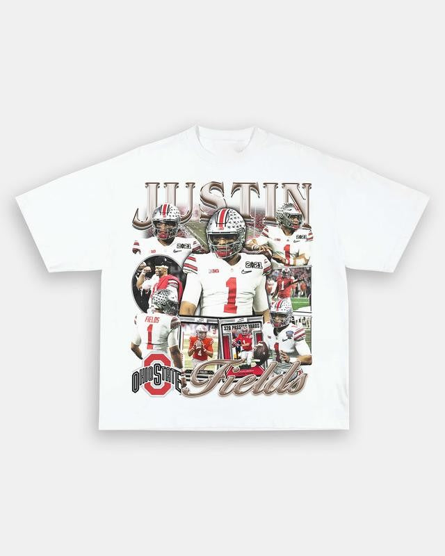 JUSTIN FIELDS - OSU TEE Print Short Sleeve T-Shirt Menswear Top Crewneck Underwear Tshirt Streetwear Man Tropical Shortsleeve Round Neck halloween t-shirt