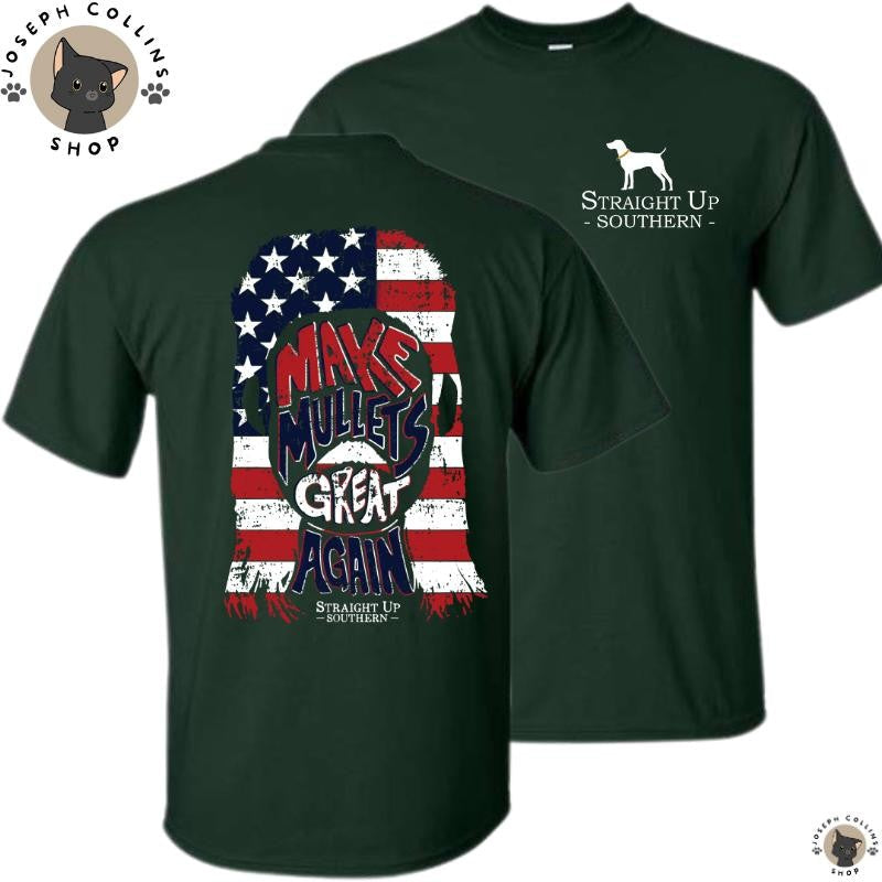 Straight Up Southern-Make Mullets Great T-shirt - Summer Outfits, Regular Fit Short Sleeve Crew Neck T-Shirt for Men, Casual Comfy Knitting Top for Summer