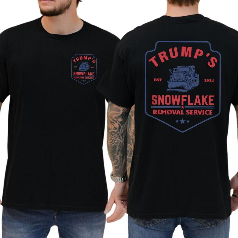 Trump T-shirt, Trumps EST 2024 Snowflake Removal Service Shirt, Full Color, For Men ,Gift For men, Casual.