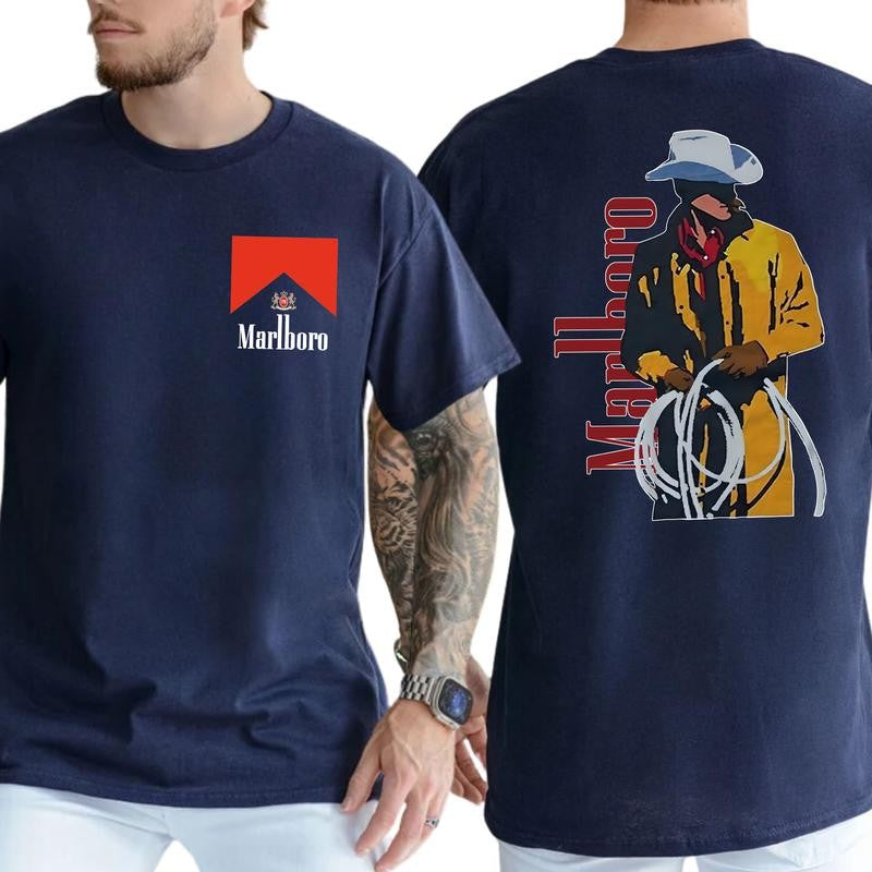 Casual, 2-sided Marlboro Man 2 Sided T-shirt, Full Color, For Men ,Gift For men, Casual.