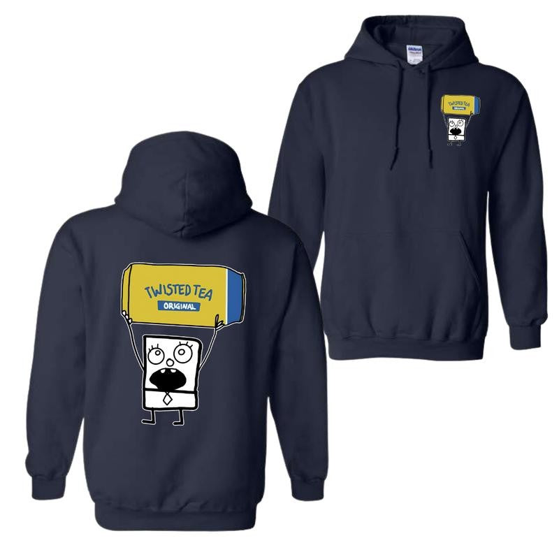 Doodlebob Twisted Tea Essential 2 Sided Hoodie, Funny Drinking Shirt, Full Color Hoodie, Unisex Hoodie, For Men, For Women, Gift For All