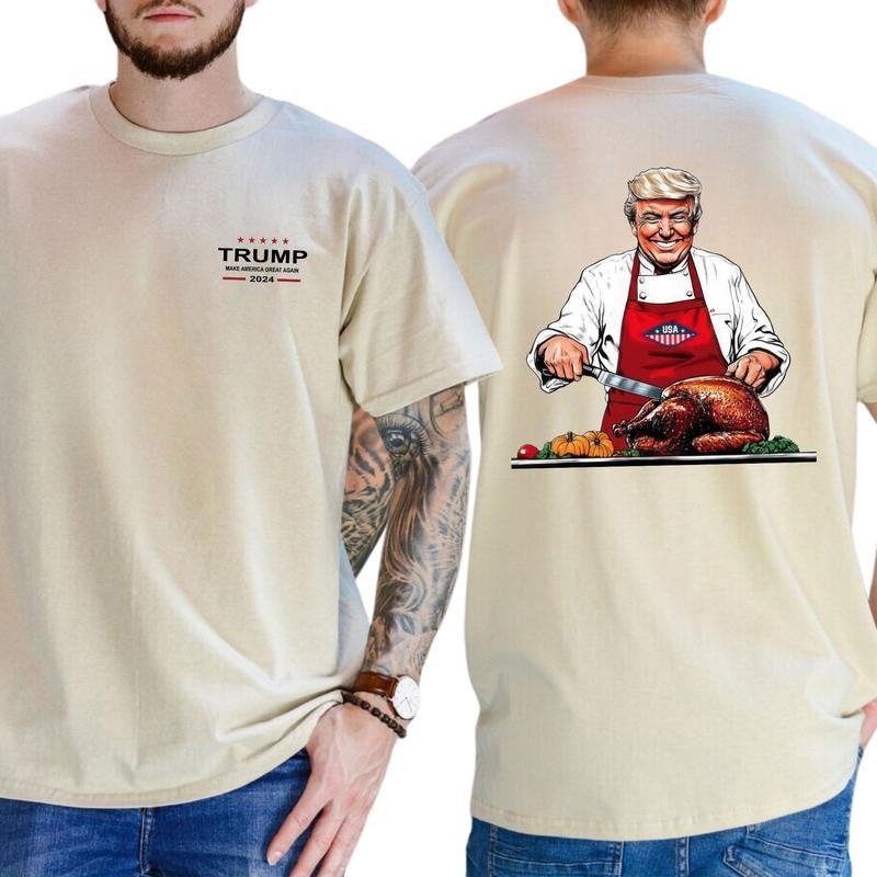 Trump Thanksgiving Turkey T-shirt, Trump Shirt, Republican Gift, Classic Cotton Top, Soft Fabric Shortsleeve Shirt