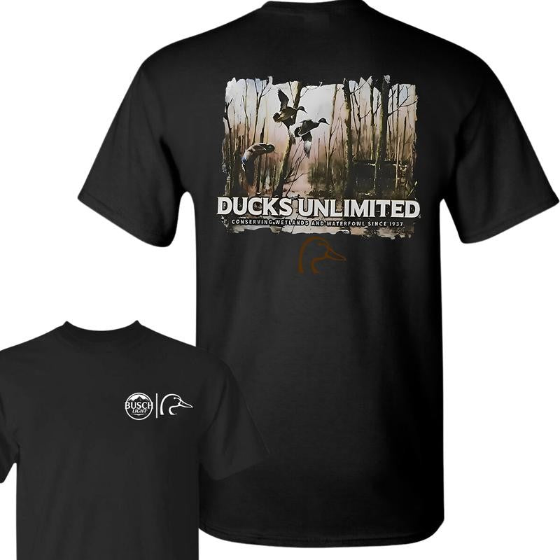 Busch Light Ducks Unlimited T-Shirt, Double Sides T-Shirt, Full Color, For Men, For Women
