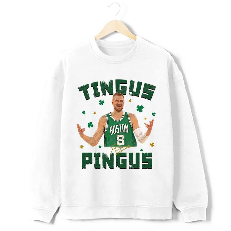 Tingus Pingus Kristap Porzingis T-Shirt Boston Basketball Custom Fan Art Design Graphic T-Shirt Graphic Tee Crewneck Cotton Menswear Oversized