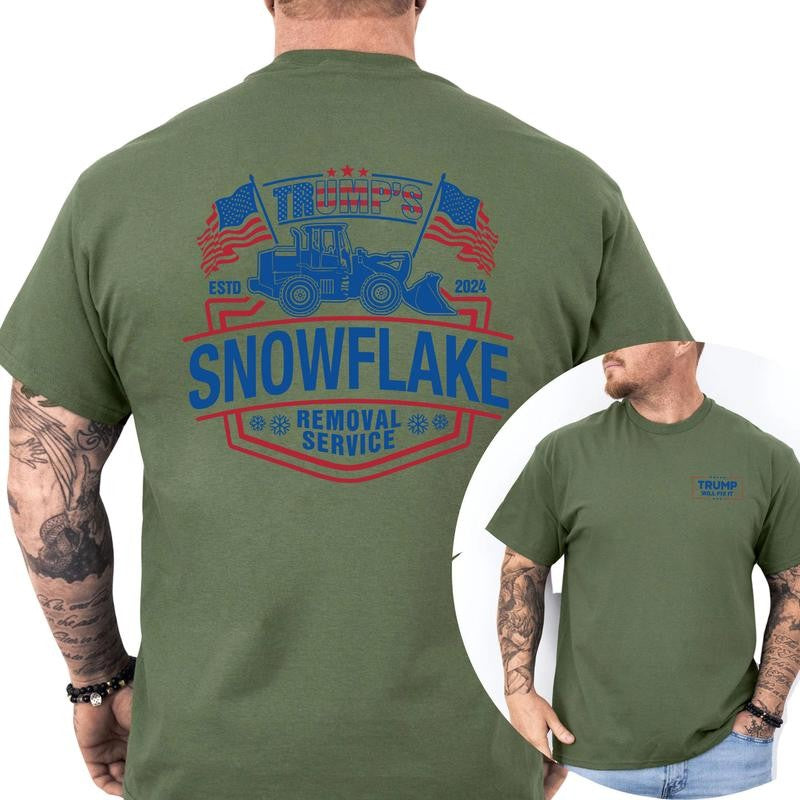 Trumps Snowflake 2024 Shirt, Snowflake Removal Service Shirt, Classic Cotton Top, Soft Fabric Shortsleeve Shirt