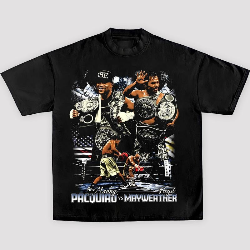 MAYWATHER VS PACQUIAO-BATTLE FOR GREATNESS TEE, Boxing T-shirt, Boxer Tee, Sports Shirt, UFC Shirt, Gift for Him Hoodie Sweatshirt Streetwear