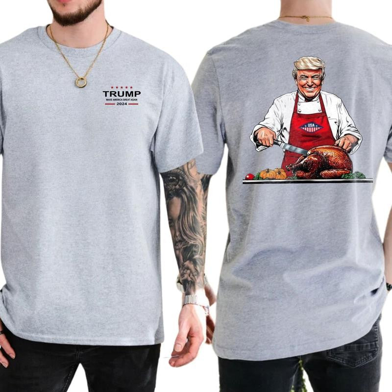 Trump Thanksgiving Turkey T-shirt, Trump Shirt, Republican Gift, Classic Cotton Top, Soft Fabric Shortsleeve Shirt