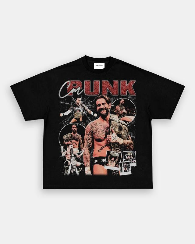 CM PUNK TEE, Wrestling Graphic Tee, Sports T-shirt, Athlete Shirt, Wrestling Gift, Fitness Tee Crewneck Clothing Cotton Menswear