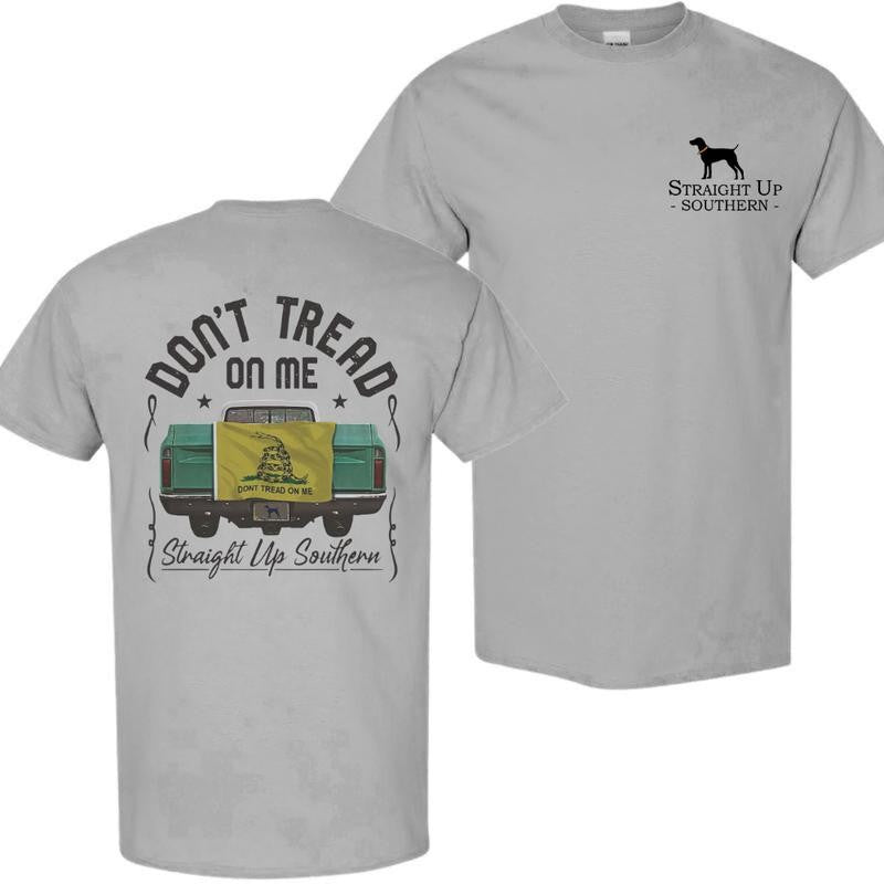 Tread Truck Flag T-Shirt - Summer Outfits, Regular Fit Short Sleeve Crew Neck T-Shirt for Men, Casual Comfy Knitting Top for Summer