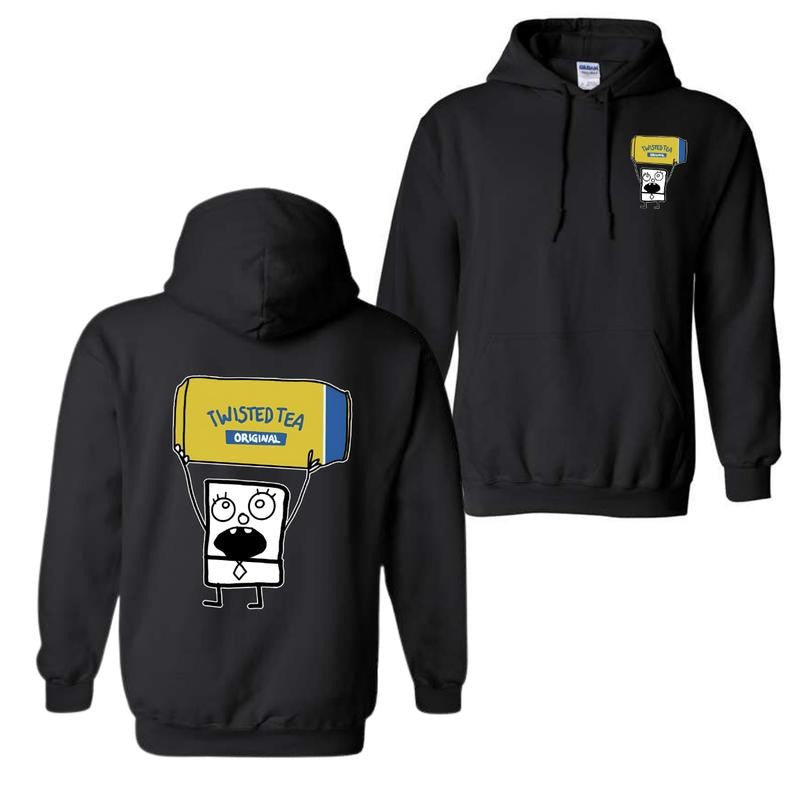 Doodlebob Twisted Tea Essential 2 Sided Hoodie, Funny Drinking Shirt, Full Color Hoodie, Unisex Hoodie, For Men, For Women, Gift For All