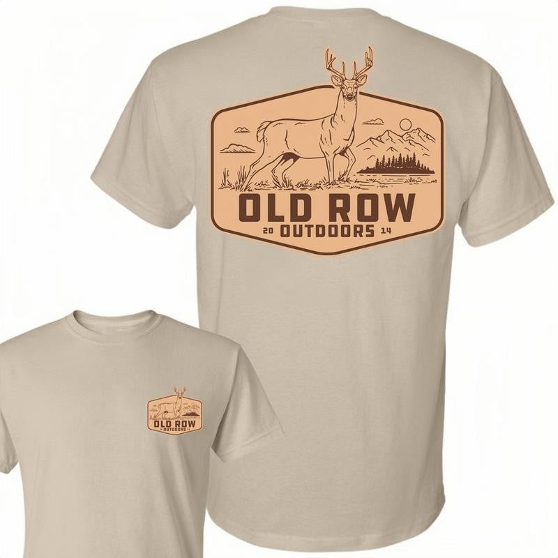 Graphic Outdoors Deer Cotton T-Shirt, ORow Deer Hunting Unisex Shirt, Summer Hunter Tee, For Men, For Women