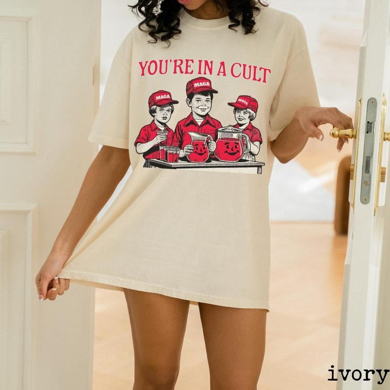 Funny Anti-Trump Election 2024 Shirt, Presidential Voting, Kamala Harris, Progressive Activist Pro Choice, anti-republican Casual Cotton