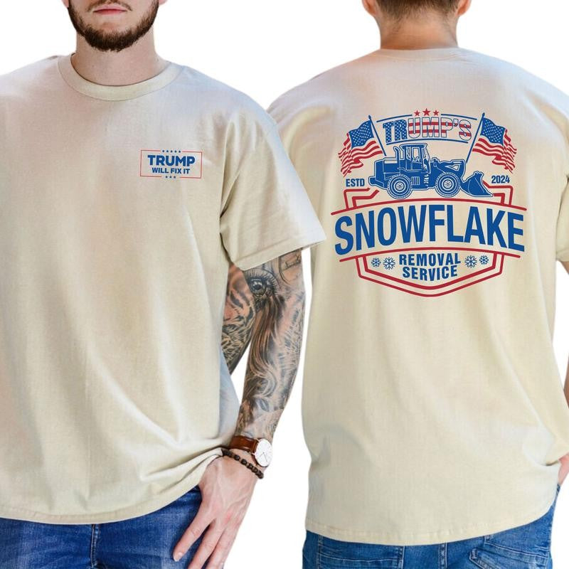 Trumps Snowflake 2024 Shirt, Snowflake Removal Service Shirt, Classic Cotton Top, Soft Fabric Shortsleeve Shirt