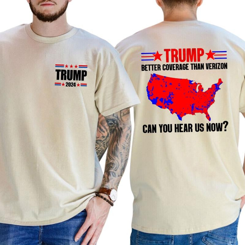Trump Shirt, Trump Better Coverage Politics T-Shirt, Classic Cotton Top, Soft Fabric Shortsleeve Shirt