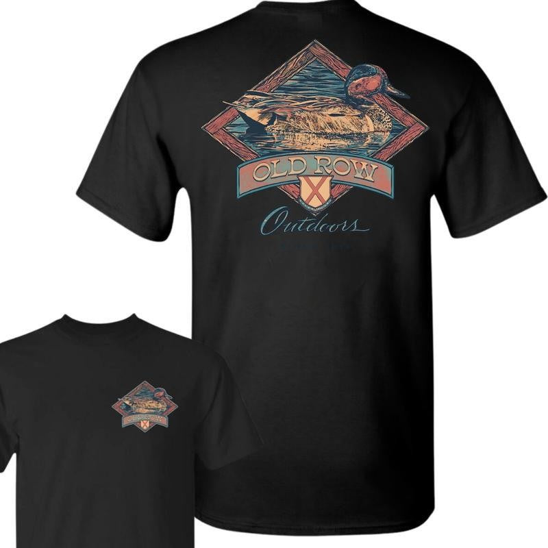 Old Row Outdoors Unisex T-Shirt, Duck Hunt Cotton Tee, The Sitting Duck, Full Colors, For Men, For Women