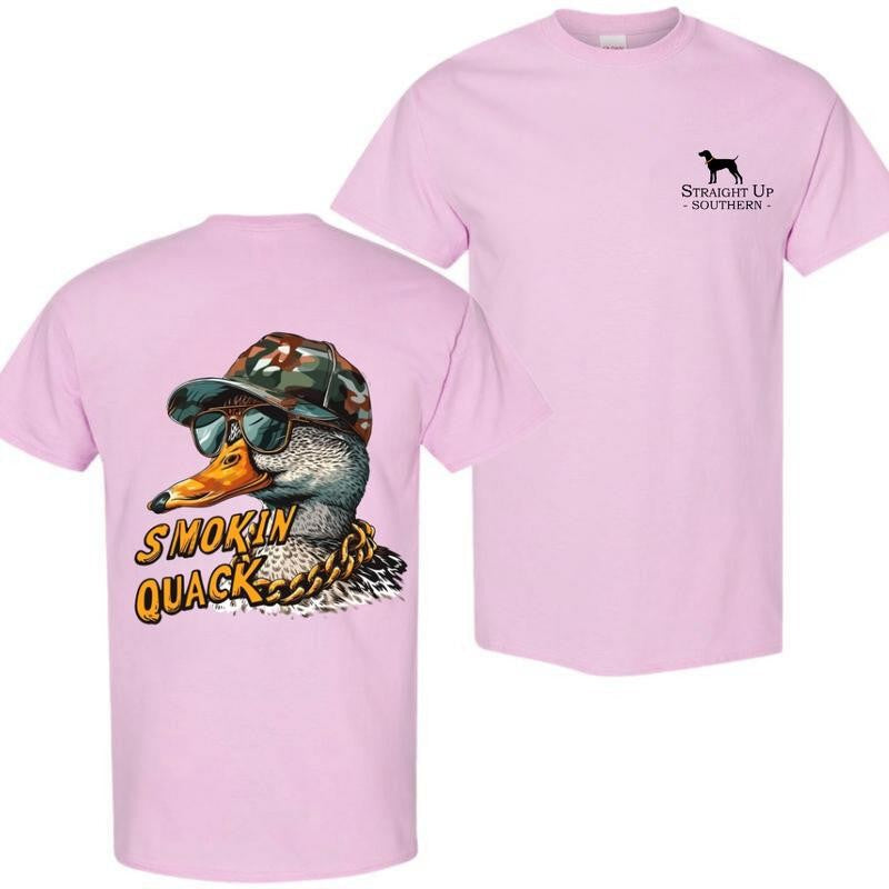 Smokin Quack Duck T-Shirt - Summer Outfits, Regular Fit Short Sleeve Crew Neck T-Shirt for Men, Casual Comfy Knitting Top for Summer
