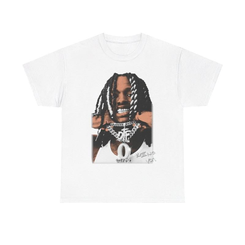 King Von T-Shirt Rap Tee Concert Merch Rare Hip Hop Graphic Print Casual Cotton Menswear Top Classic Smooth Underwear Tshirt Streetwear Crewneck Shortsleeve