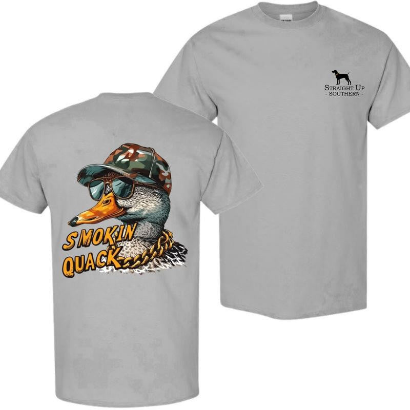 Smokin Quack Duck T-Shirt - Summer Outfits, Regular Fit Short Sleeve Crew Neck T-Shirt for Men, Casual Comfy Knitting Top for Summer