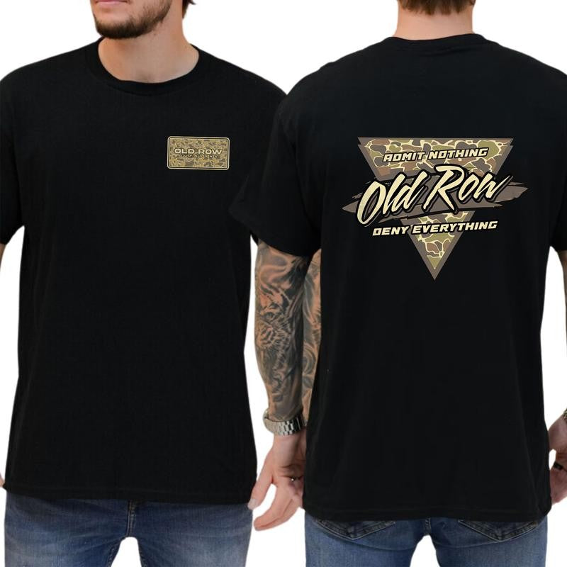 Old Row T-Shirt, Men's Old Row Camo Retro Triangle Shirt, Casual Menswear, Classic Cotton Top, Soft Fabric Shortsleeve Shirt