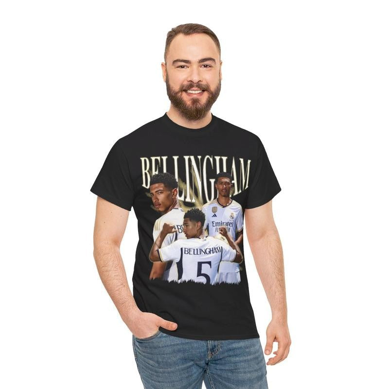 Soccer Fan Jude Bellingham Classic Comfort Heavy Cotton Tee Casual Menswear Top Graphics Smooth Underwear Man Tshirt Streetwear Crewneck Shortsleeve Soft T-Shirt