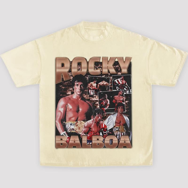 ROCKY BALBOA TEE, Boxing T-shirt, Boxer Tee, Sports Shirt, Athletic Tee, Fitness Gift, Workout T-shirt Menswear Streetwear Crewneck Clothing