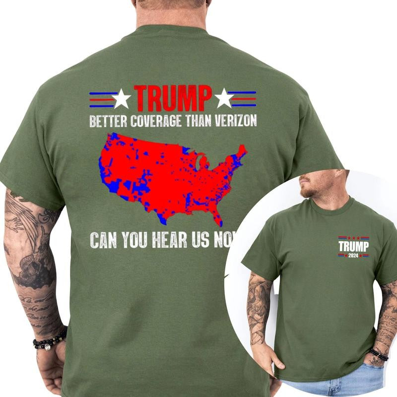 Trump Shirt, Trump Better Coverage Politics T-Shirt, Classic Cotton Top, Soft Fabric Shortsleeve Shirt
