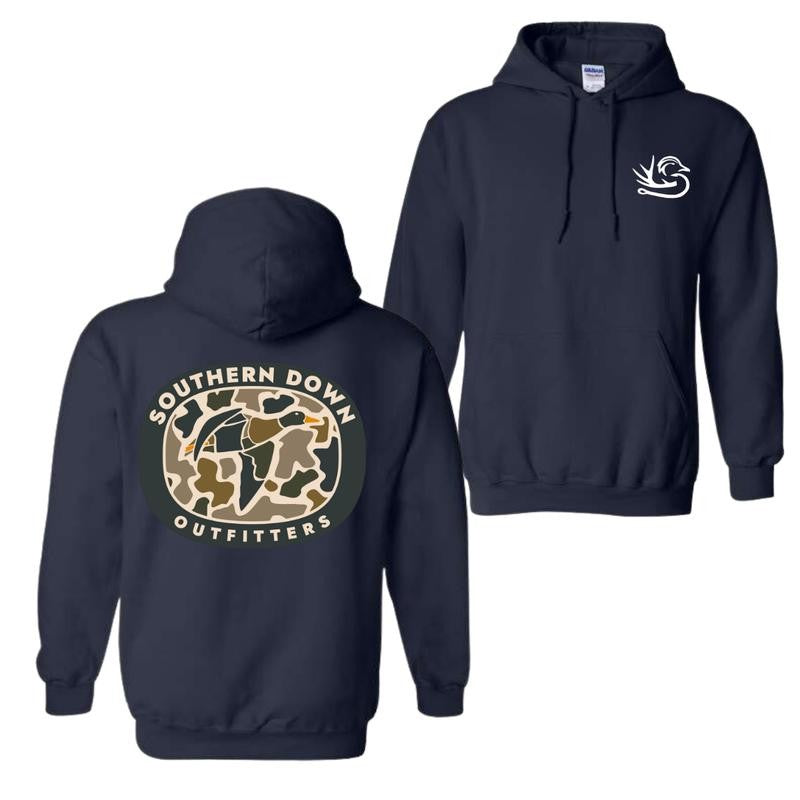 Southern Down Outfitters Camo Shirt , Duck Hunting Southern Down Hoodie, Outdoor enthusiast gift, For southern style enthusiasts, Unisex fit