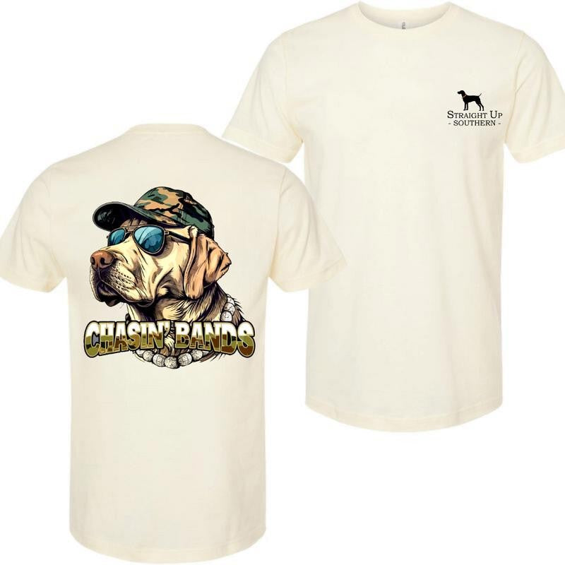 Chasing bands T-Shirt- Hunting T-Shirt - Summer Outfits, Regular Fit Short Sleeve Crew Neck T-Shirt for Men, Casual Comfy Knitting Top for Summer