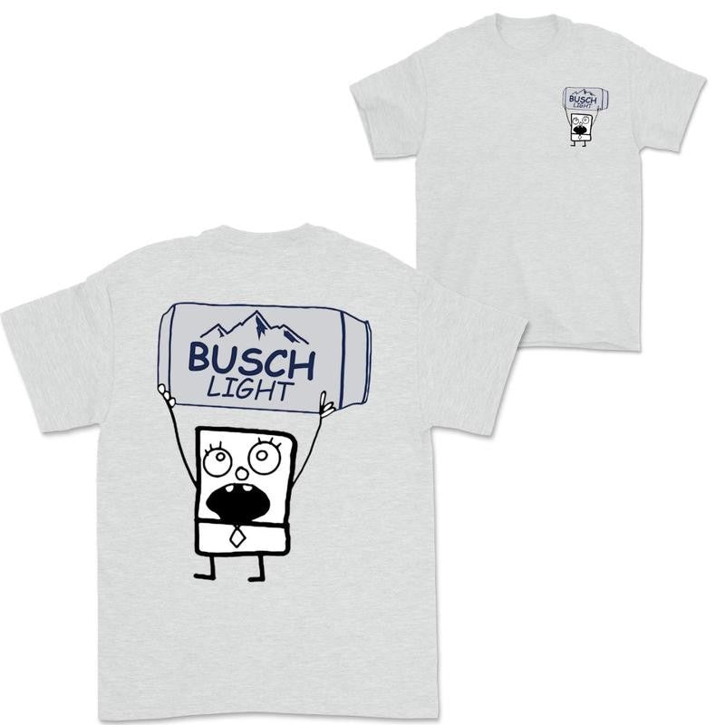 Doodlebob Busch Light 2 Sided T-Shirt, Funny Drinking T-Shirt, Summer T-Shirt, Full Color T- Shirt, Unisex T-Shirt, For Men, For Women, Gift For All