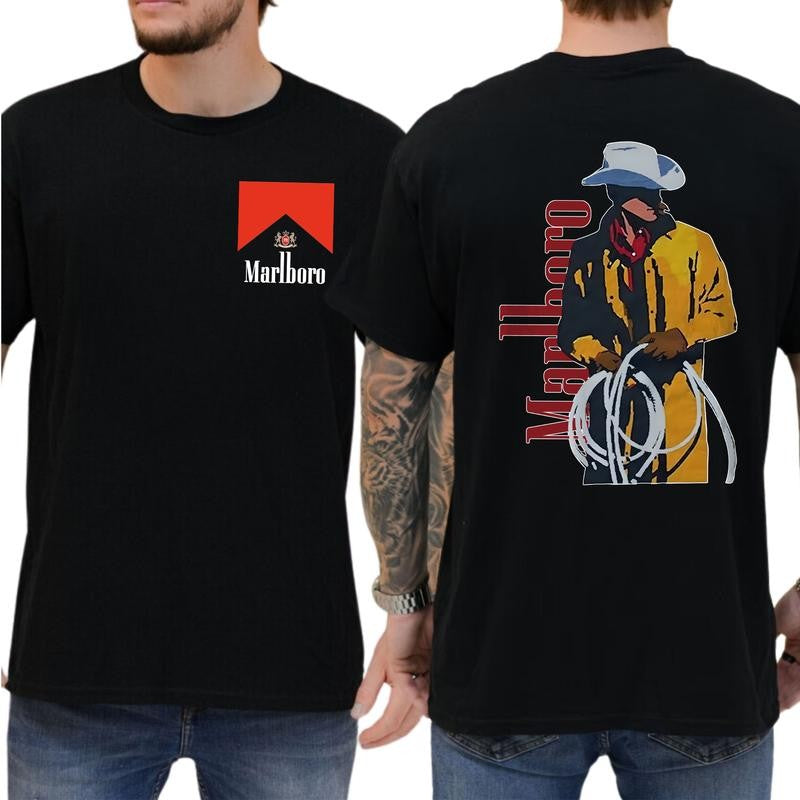 Casual, 2-sided Marlboro Man 2 Sided T-shirt, Full Color, For Men ,Gift For men, Casual.