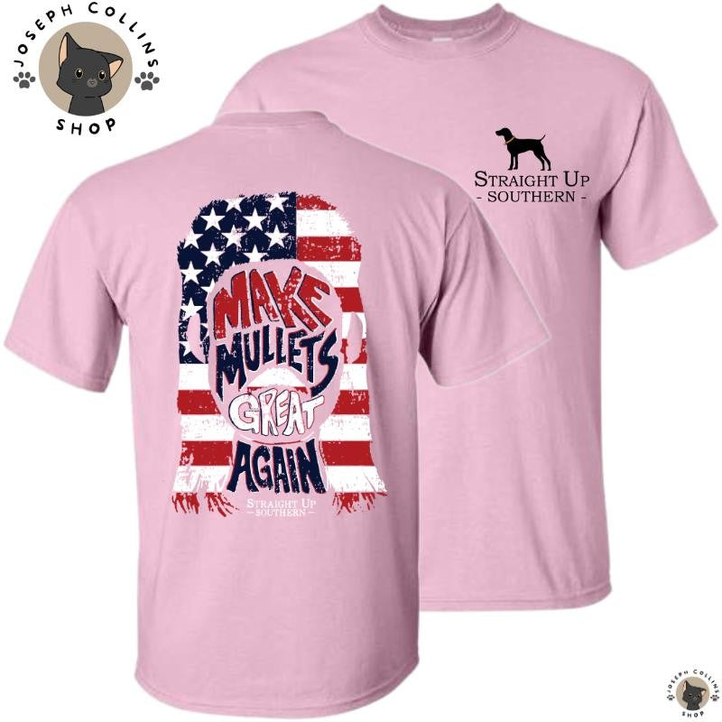 Straight Up Southern-Make Mullets Great T-shirt - Summer Outfits, Regular Fit Short Sleeve Crew Neck T-Shirt for Men, Casual Comfy Knitting Top for Summer