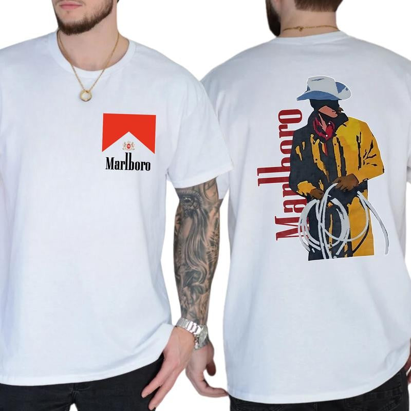 Casual, 2-sided Marlboro Man 2 Sided T-shirt, Full Color, For Men ,Gift For men, Casual.