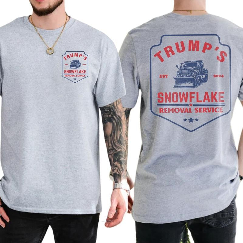 Trump T-shirt, Trumps EST 2024 Snowflake Removal Service Shirt, Full Color, For Men ,Gift For men, Casual.
