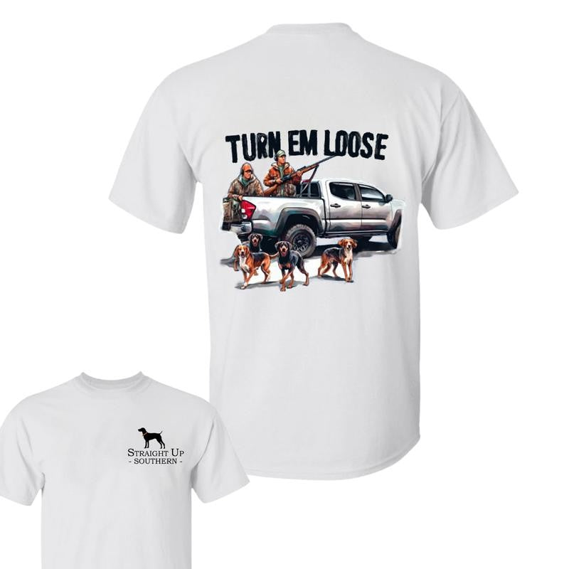 Turn em loose T-shirt- Summer Outfits, Regular Fit Short Sleeve Crew Neck T-Shirt for Men, Casual Comfy Knitting Top for Summer