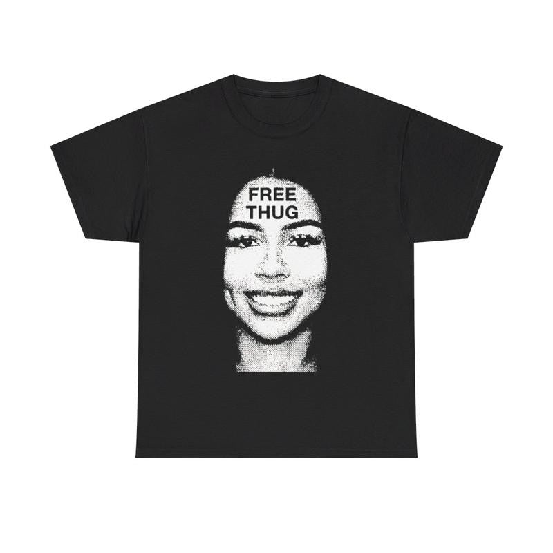 Vintage Free Thug Graphic T-Shirt Casual Classic Cotton Retro Top Comfy Tee Tshirt Streetwear Menswear Day