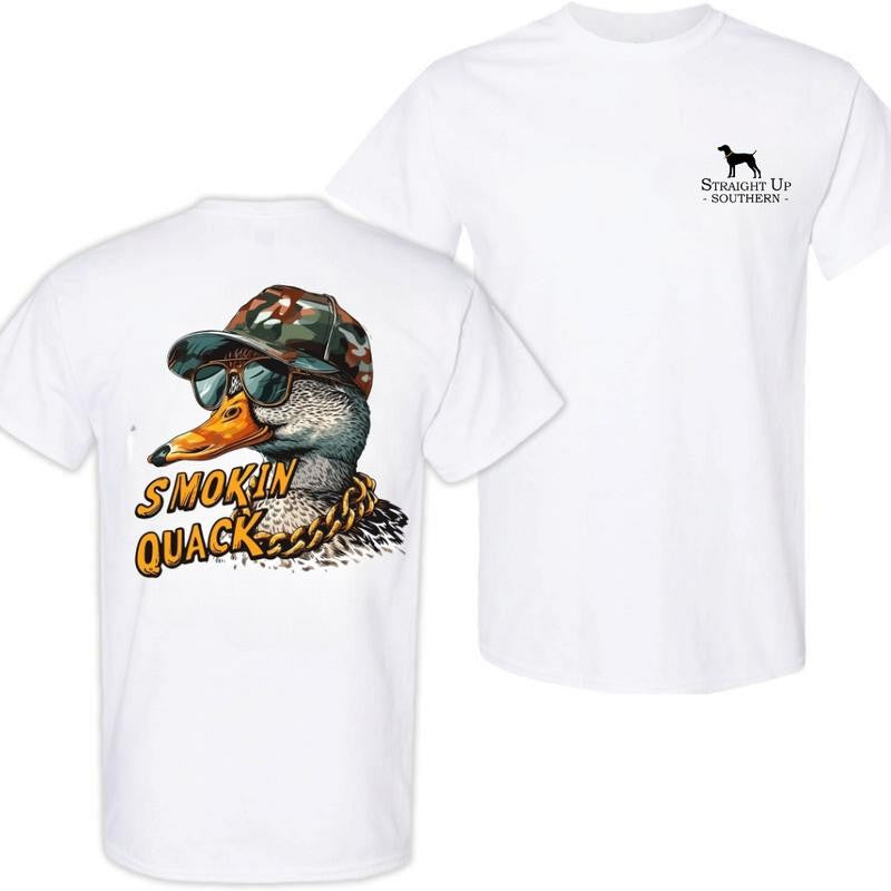 Smokin Quack Duck T-Shirt - Summer Outfits, Regular Fit Short Sleeve Crew Neck T-Shirt for Men, Casual Comfy Knitting Top for Summer