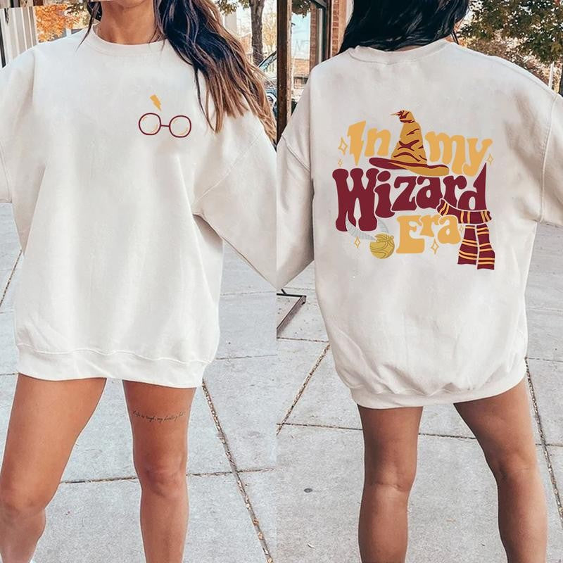 HP 2 Sides Wizard Sweatshirt Hoodie Shirt, gift for fan Cotton Fit Womenswear