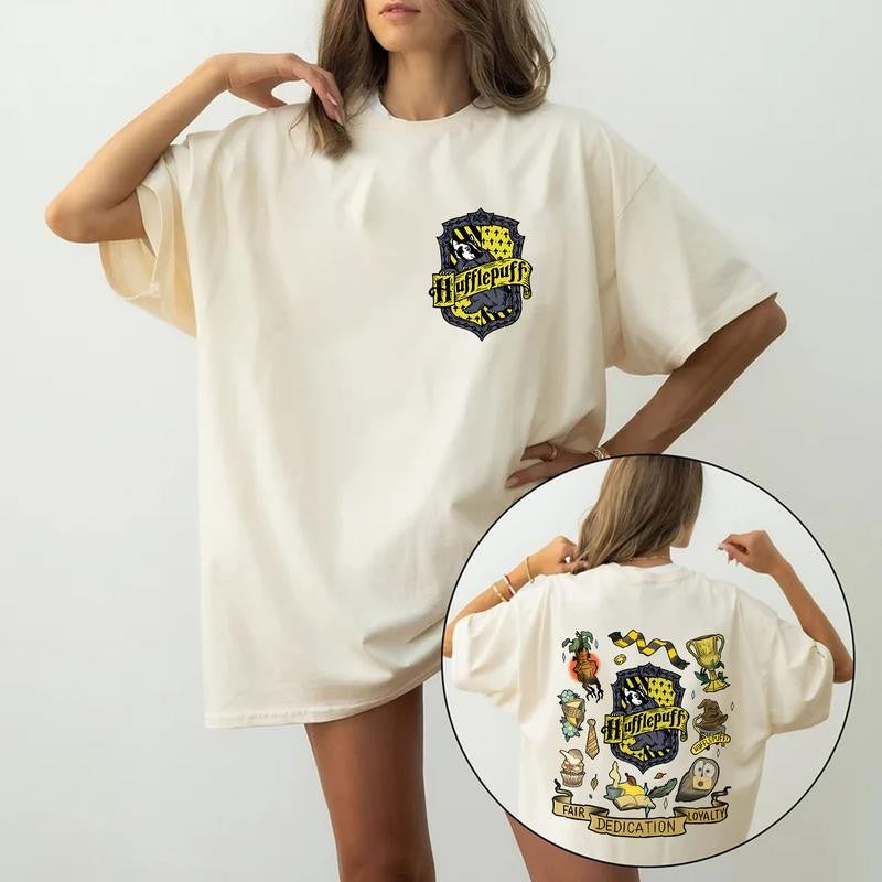 HP Wizard Houses 2 Sides Sweatshirt Hoodie Shirt, Gift for Fan Cotton Fit potterhead gift