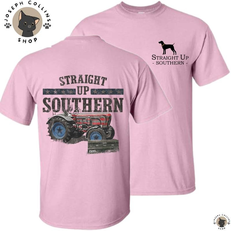 American Tractor - Men's Short Sleeve T-Shirt - by Straight Up Southern - Summer Outfits, Regular Fit Short Sleeve Crew Neck T-Shirt for Men, Casual Comfy Knitting Top for Summer