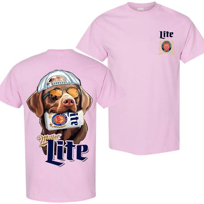 Chocolate Labrador Hunting Dog 2 Siders Hoodies, Miler Lite T-shirt, Perfect For Beer Lovers, Unisex for Men and For Women Classic Cotton