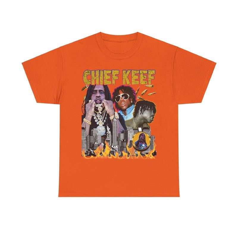 Chief Keef Graphic Tee Print Short Sleeve T-Shirt Streetwear Casual