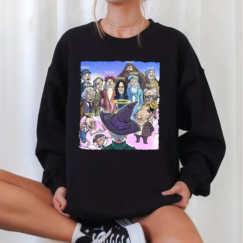 HP Characters In Paradise, Rest In Peace McGonagall Professor Sweatshirt Hoodie Shirt Cotton Relaxed Fit, Harry Tee Womenswear Check Sweaters Tops