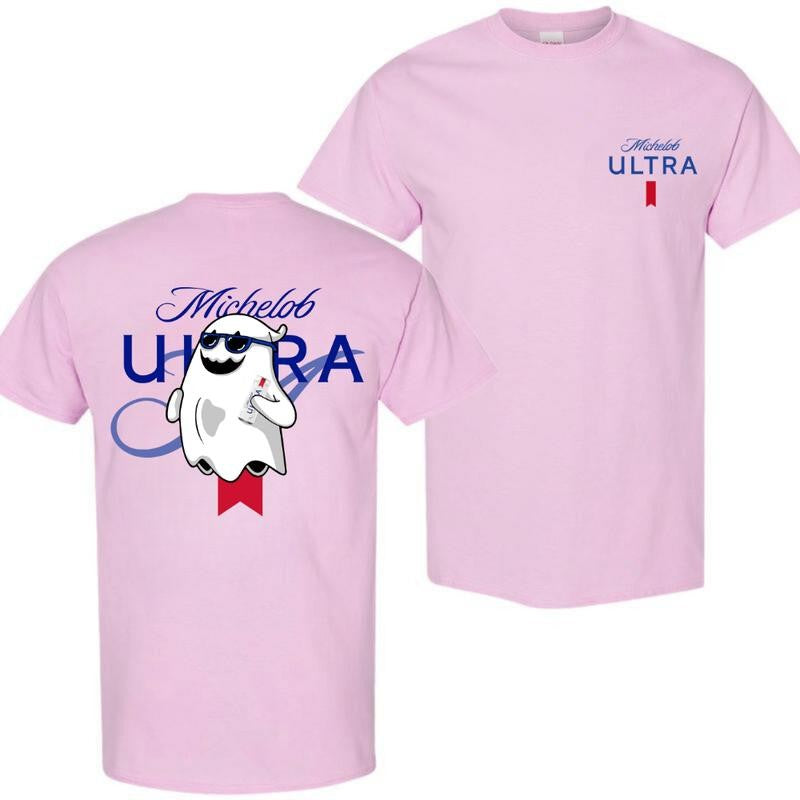 Michelob Ultra Ghost Halloween 2 Sides T-shirt, Beer Shirt, High-Quality Printing, All Seasons, Casual Fitted, For Men And Women Menswear Top Tshirt