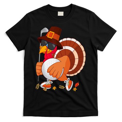 Turkey Playing Golf Thanksgiving Turkey Golf T-Shirt