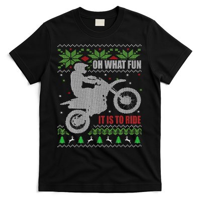 Ugly Christmas Sweater Dirt Bike Motorcycle Motocross Biker T-Shirt