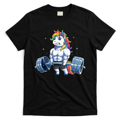 Unicorn Weightlifting Deadlift Fitness Gym Women T-Shirt