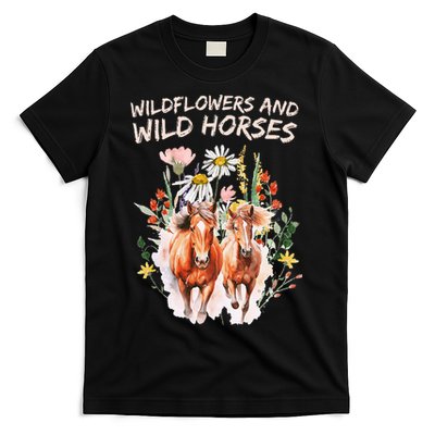 Wildflowers and Wild Horses Nature Beauty Country Outdoors T-Shirt