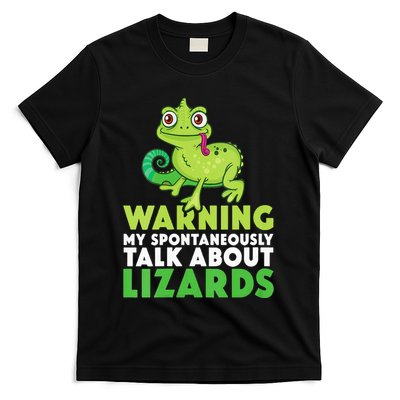 Warning May Spontaneously Talk About Lizards Lizard Reptiles T-Shirt