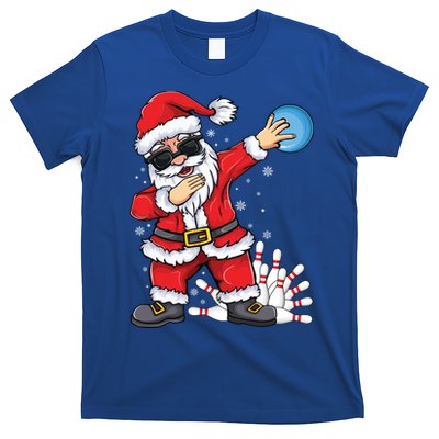 Xmas Dabbing Santa Bowling Ball And Pins Christmas Bowling Meaningful Gift T-Shirt